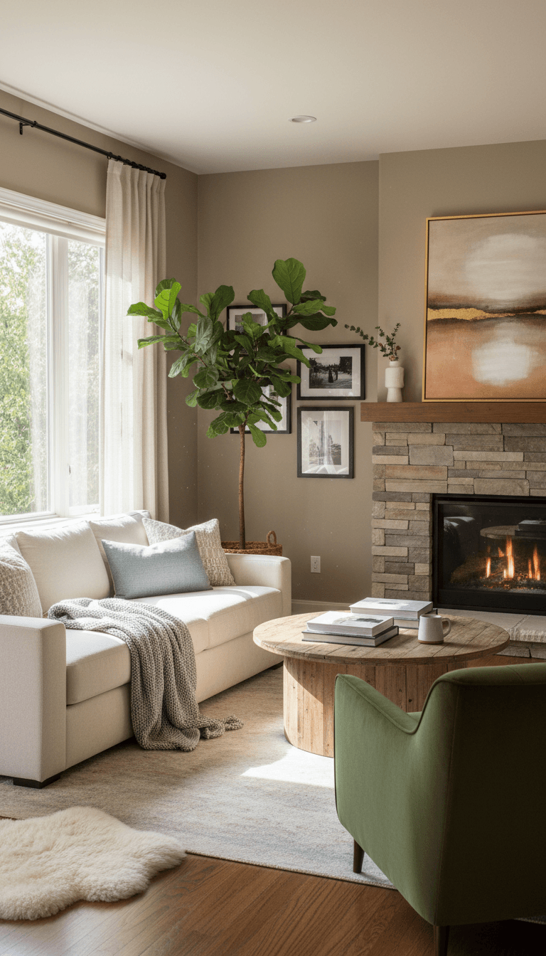 Cozy furnished living room in a rental home